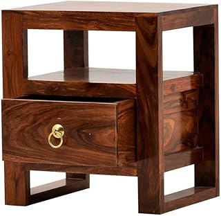 Furnire Carp Solid Sheesham Wood Bedside Table with 1 Drawer and Open Shelf Storage Wooden Bed Side End Tables Night Stand for Home and Living Room (Honey Finish)-picture-22