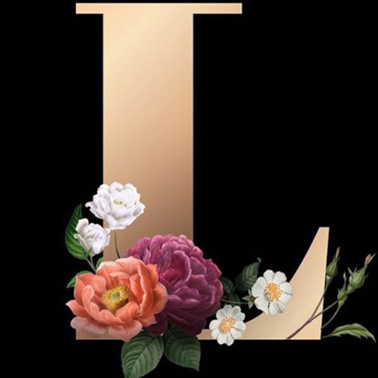 Yalkin L Alphabet Diy 5D Diamond Painting Kits For Adults, 5D Custom Diamond Art Ful Round Dril Diy Gem Pictures Arts For Home Wal Decor Christmas 11.8X11.8in