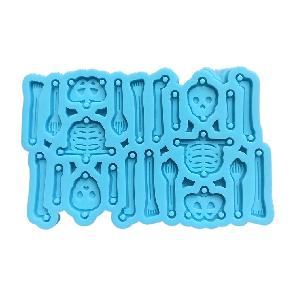 Zhouyqx Blue Skeletondiy Earrings Silicone Mold Eardrops Danglers Crystal Resin Epoxy Mold Art Ear Studs Casting Mold