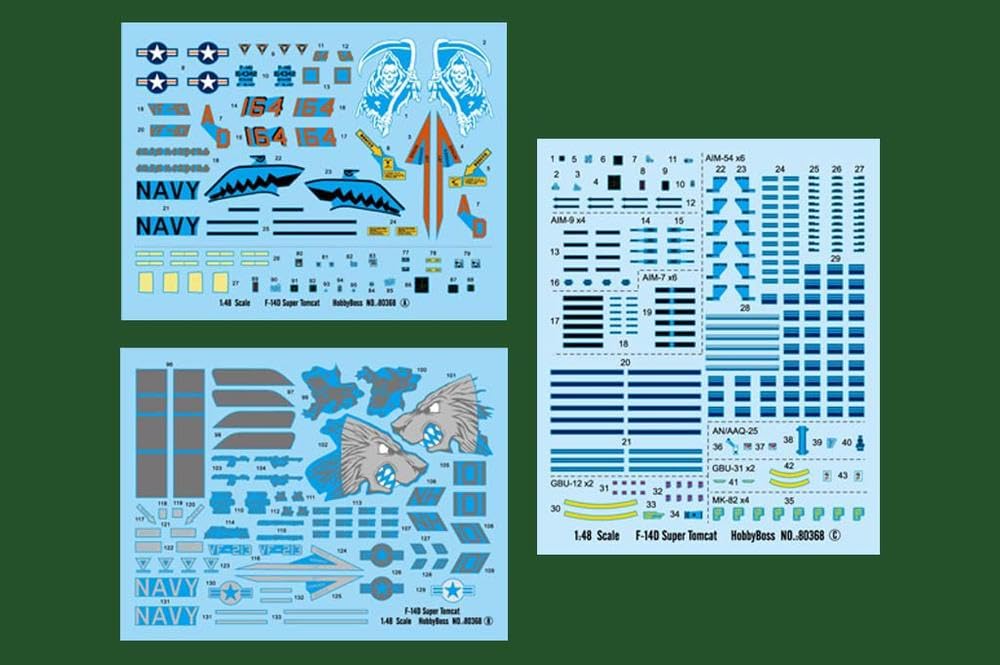 Hobby Boss F-14D Tomcat Airplane Model Building Kit
