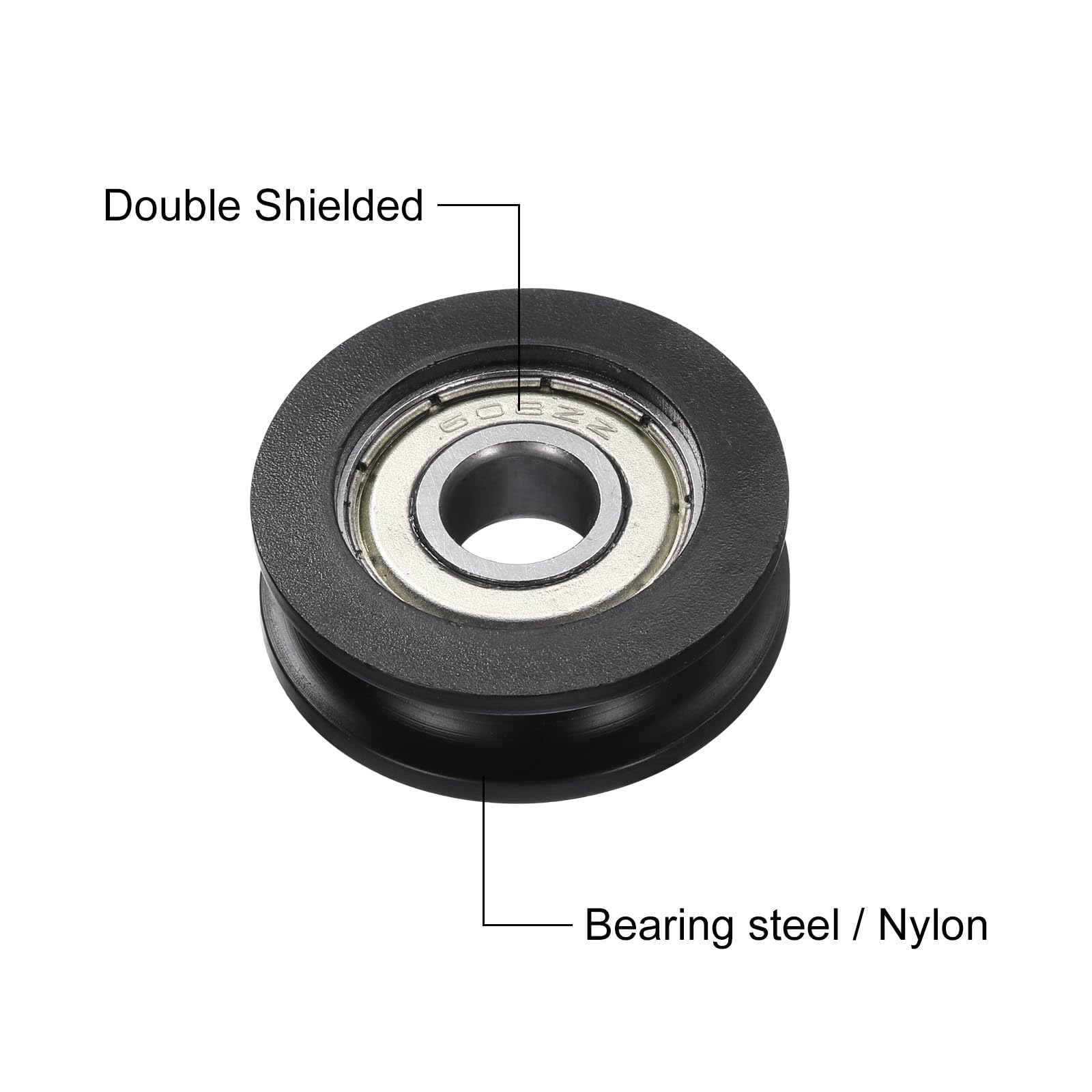 QUARKZMAN 2 Pezzi Cuscinetto A Gola A U U608ZZ, 8x30x10mm In Acciaio Cromato GCr15 Con Pista Nylon, Schermo Bilaterale, Precisione ABEC3 Per Stampanti 3D E Scorrevoli