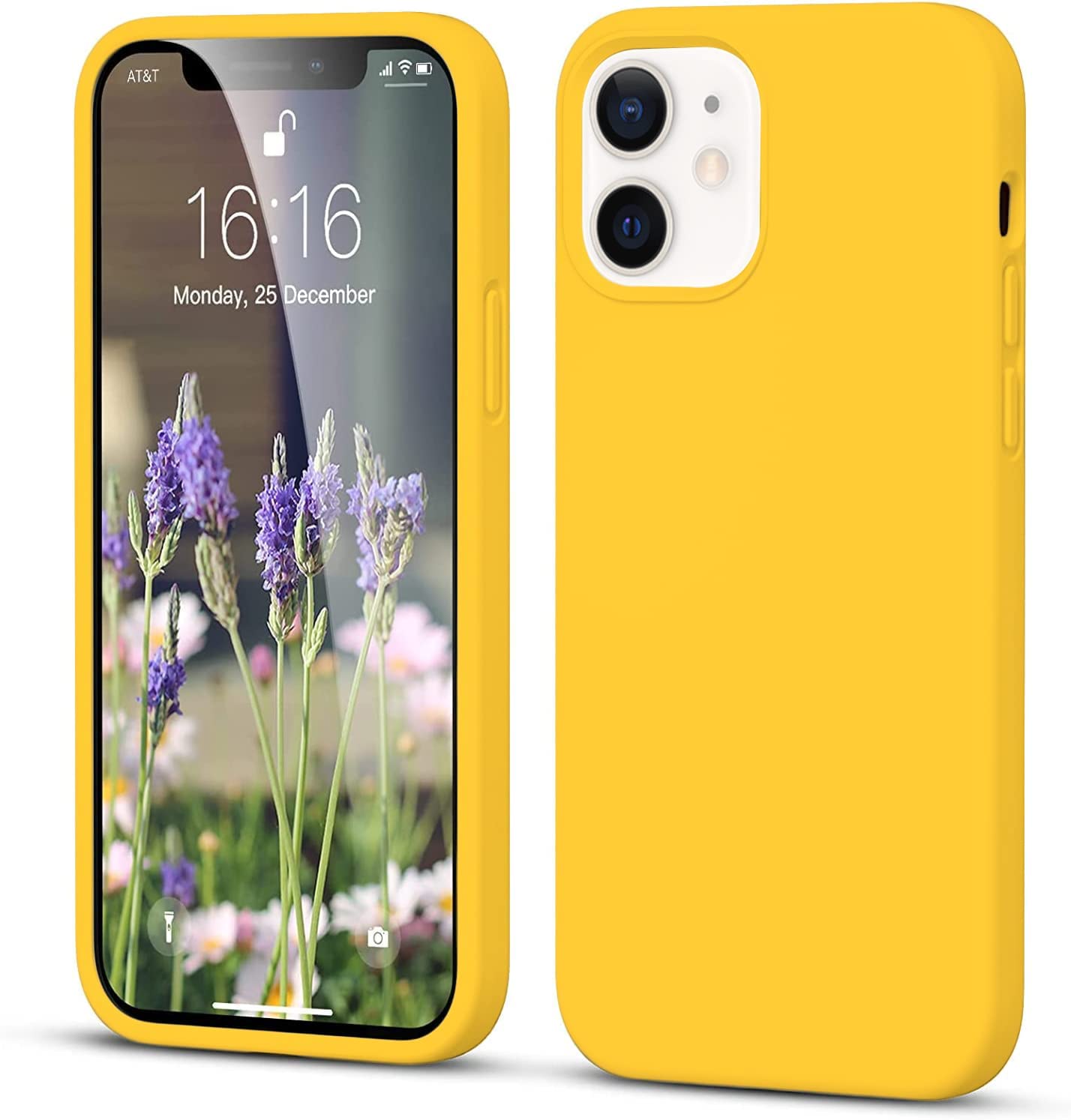 NAFS Microfiber Candy Case Compatible for iPhone 12 Smooth Touch Cushion Liquid Soft Silicone Gel Rubber Phone Cases Non-Slip Full Body Protective Shockproof Back Cover (Yellow) (B0CX98F18F) Amazon Price History, Amazon Price Tracker