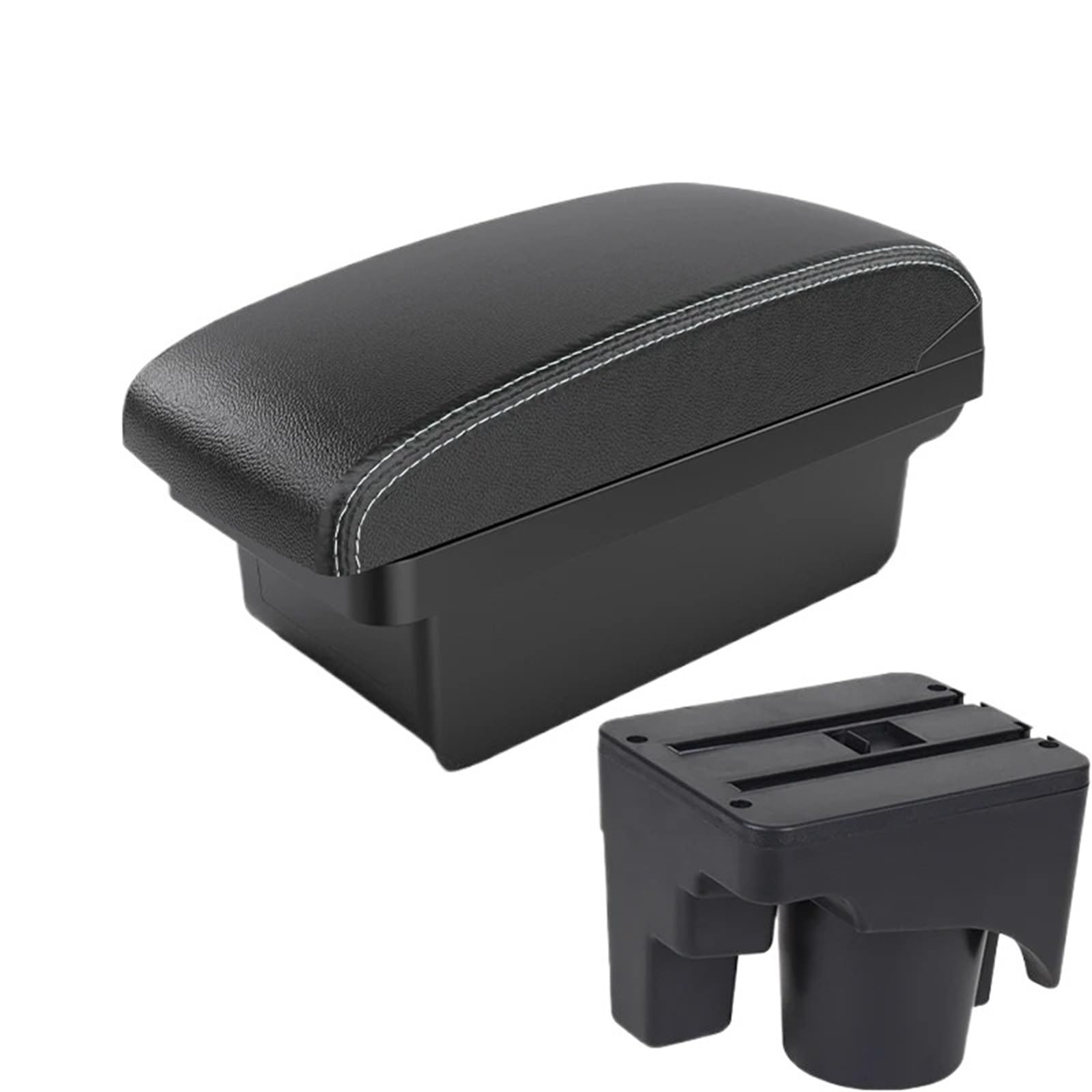 NOKRGQW Car Armrest Box For VW For Golf 6 For Golf 5 Mk6 MK5 For Jetta 5 Sagitar Car Armrest Storage Box(A3 Black white NOUSB)