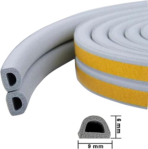 Miniatura 2 de Cinta de sellado de burlete para puertas, marco de ventanas, cinta de sellado de espuma autoadhesiva tipo D, 32.8 pies, aislamiento de goma