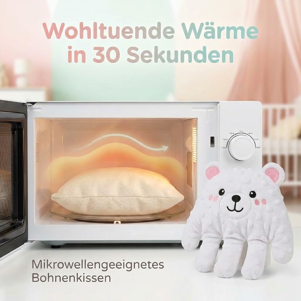 H.V. 3-in-1 Weißer Bär | Plüschtier mit Bewegungsfunktion & Fernbedienung | Abnehmbares Wärmekissen | Waschbarer Bezug | Atmungsaktive Materialien