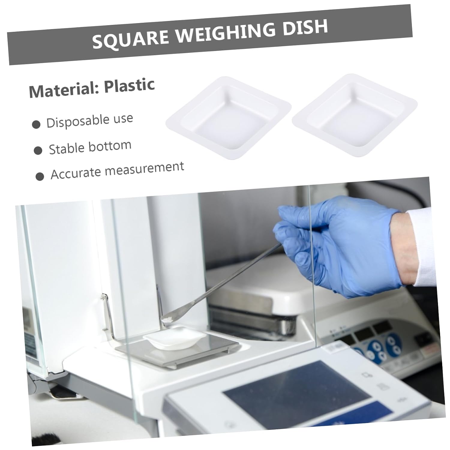 150pcs Plastic Weighing Dishes for Lab Use -Static Weighing Trays for Accurate Measurement of Solids and Powders Weigh Boats for -up