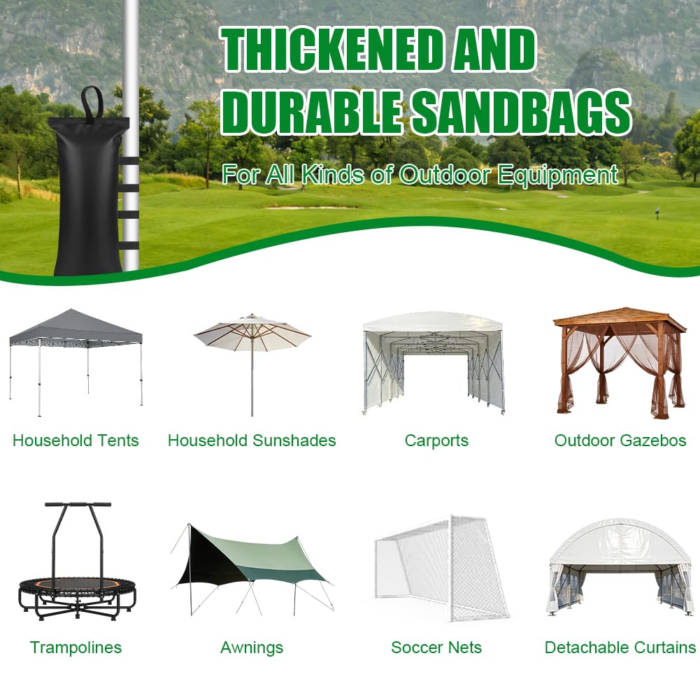 Heavy Duty Sandbag, Gazebo Weights Sand Bags, Weight Bags Photo Studio Saddlebag with Handles, Design for Photography Stand Light Stand Tripod, Outdoor Patio, Sports 4pcs - 4