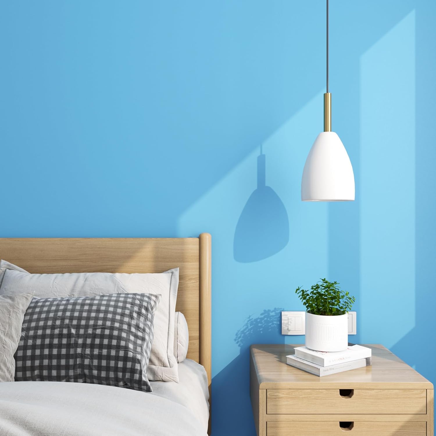 FunStick 60CM×5M Light Blue Wallpaper for Living Room Kitchen Vinyl Wrap for Cupboards Baby Blue Wallpaper for Girls Bedroom Removable Sticky Back Plastic for Furniture Walls Kids Wallpapers - Image 4