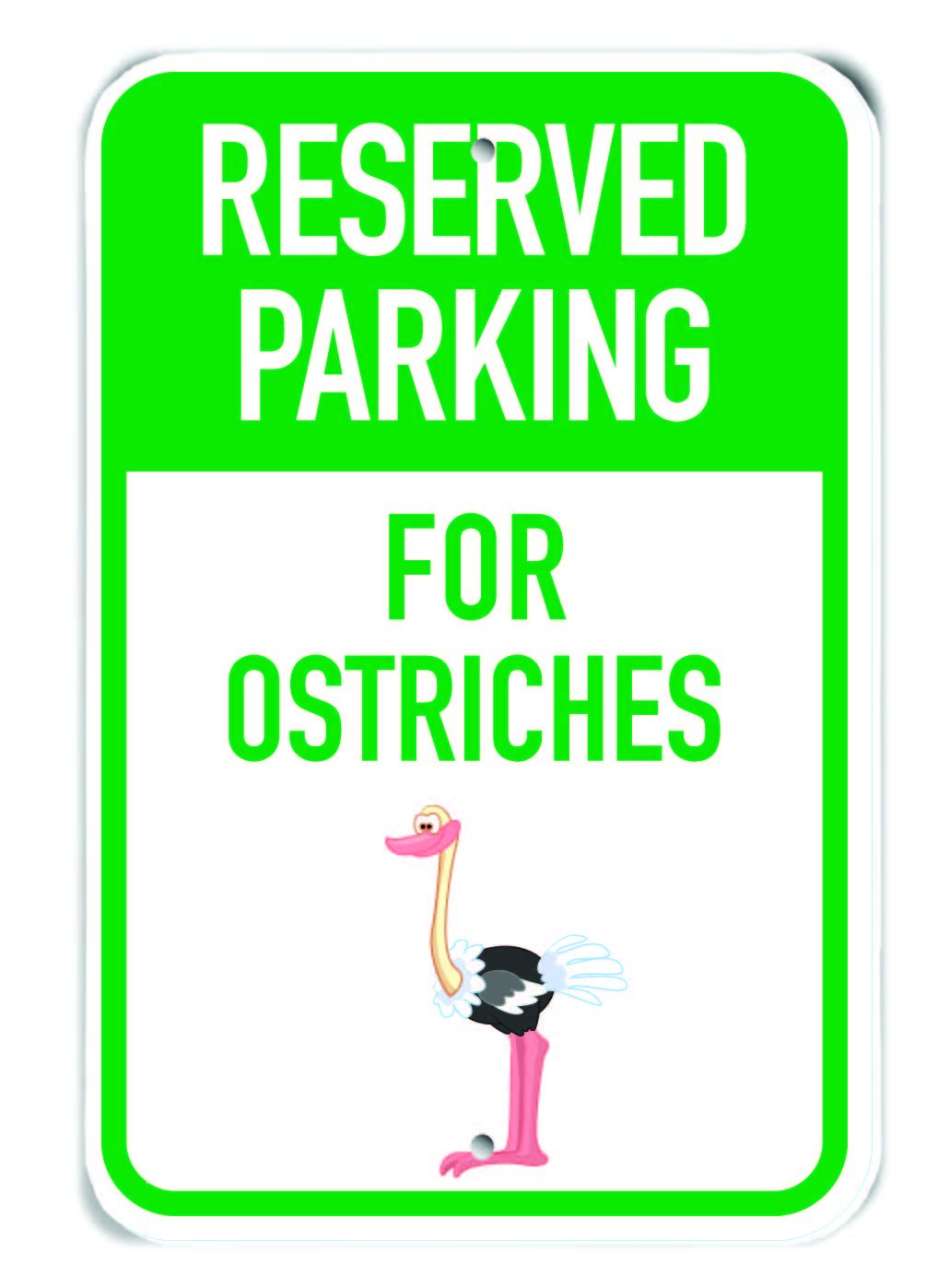 Plaque autruche Reserved Parking de stationnement rigide 30x45cm