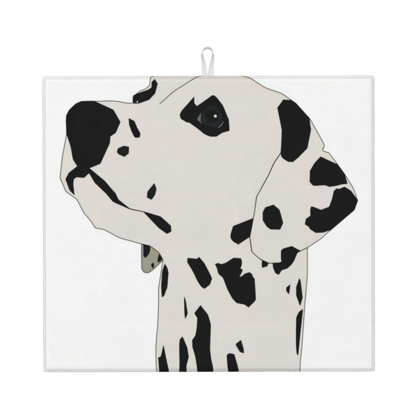 YYHWHJDE Dalmatian Prints Kitchen Drying Mat – Absorbent Microfiber Throw for Dishes, Non-Slip Counter Layer with Vibrant Fade-Resistant Print, Ideal for Appliance Protection