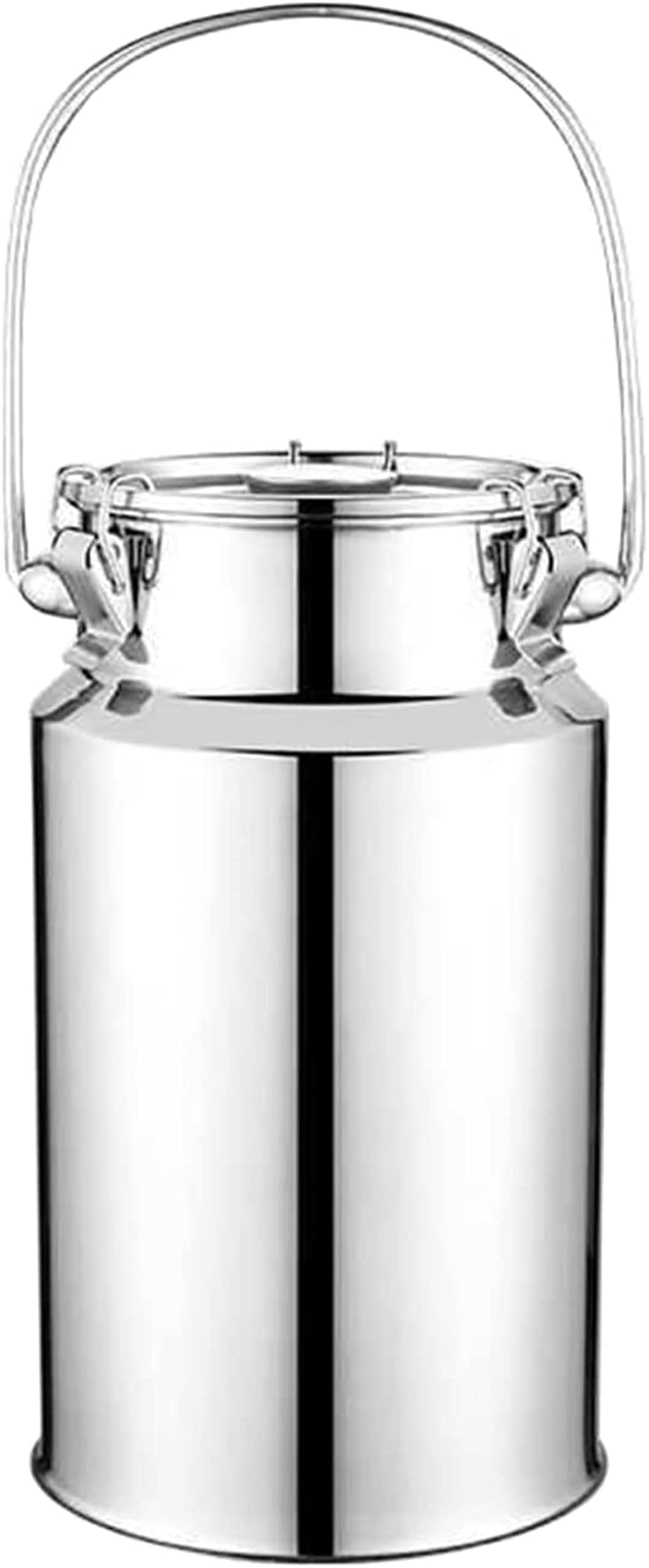WOTZOV 201 Stainless Steel Milk Can With Single Handle, Milk Canister Milk Transport Bucket Wine Pail Barrel Tote Jug With Silicone Sealed Lid And 3 Lock Buckle,3L，15L