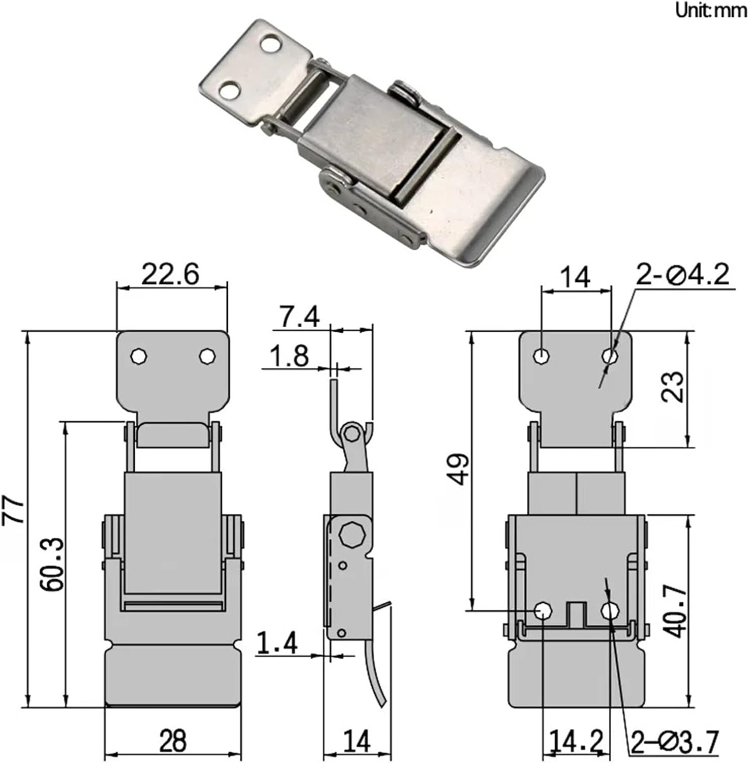 Stainless Steel Buckle Toggle Lock Accessories 1Pcs