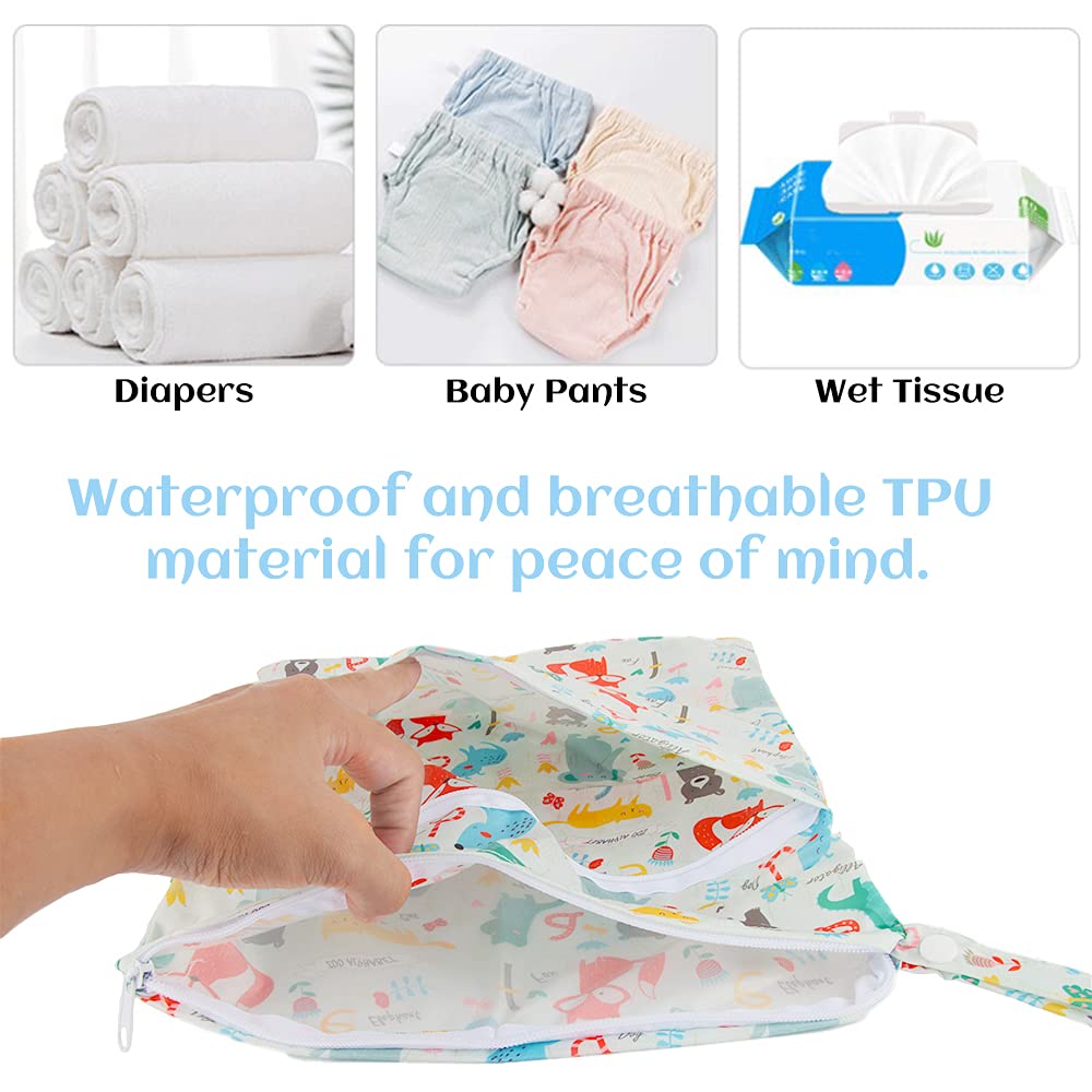 Sac Couches Lavables*3, XiXiRan Sac Couches Lavables Etanche, Sac à Couche de Bébé Réutilisable, Sac à Couche de Bébé à Fermeture Eclair Etanche, Wet Bag, Trois Modèles, S/M/L, Plage, Piscine, Voyage