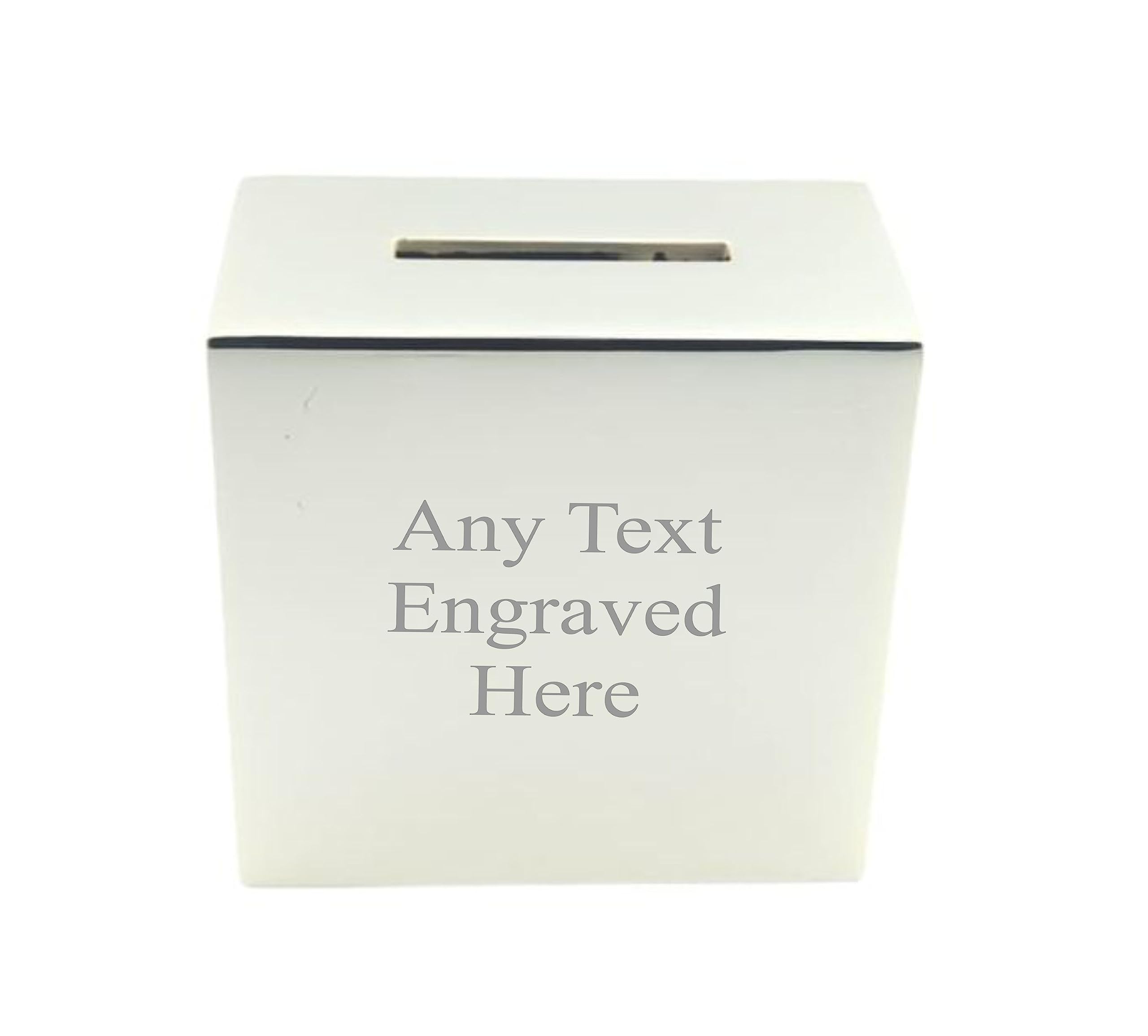 [Custom] Personalised Engraved Silver-plated Square Bank Money Box Christening/Birthday/Baby Gift