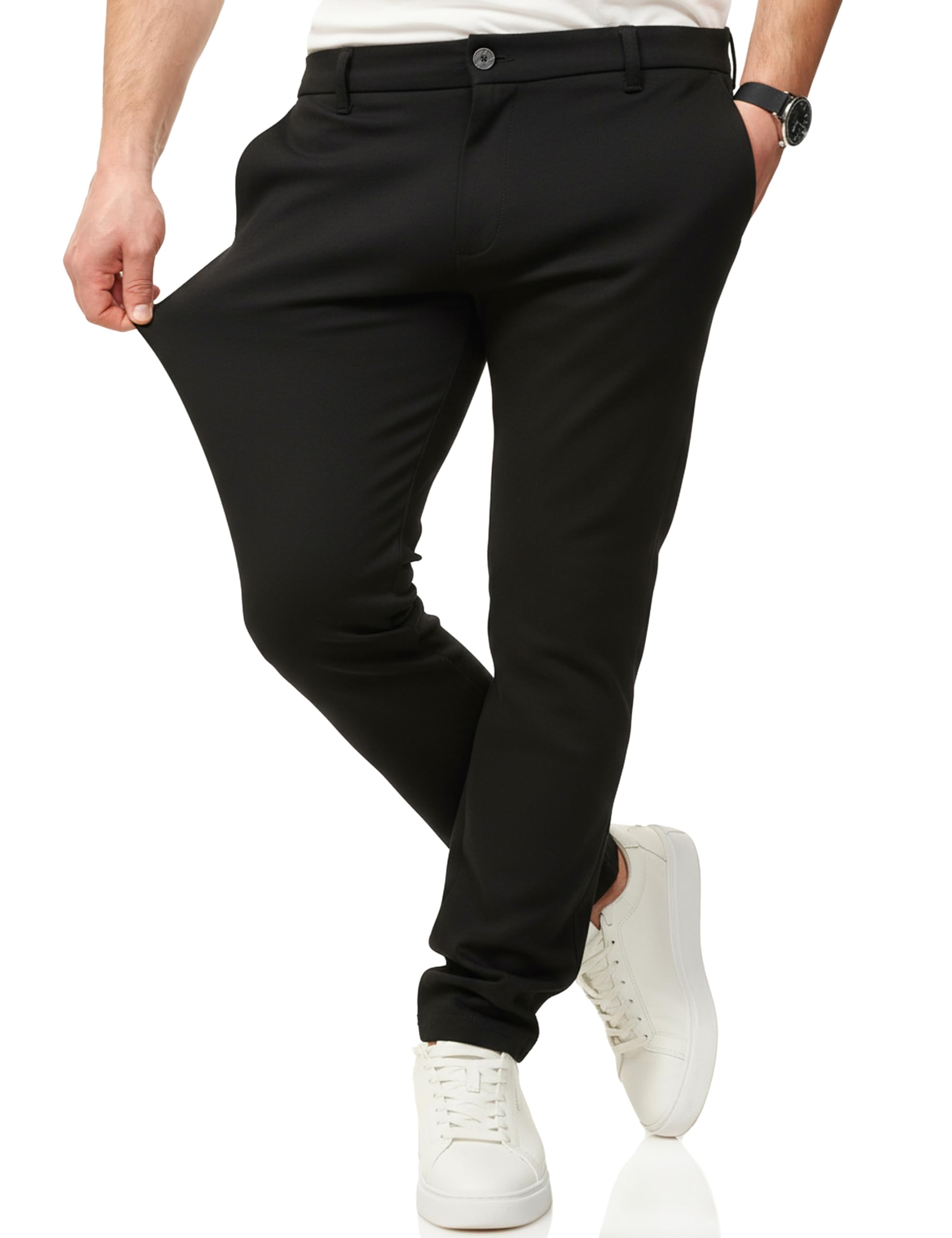 DAILY COTTON Herren Chino Hose Performance Pants Super Stretch Stoffhose Business & Freizeit Bequeme Baumwolle Chinohose