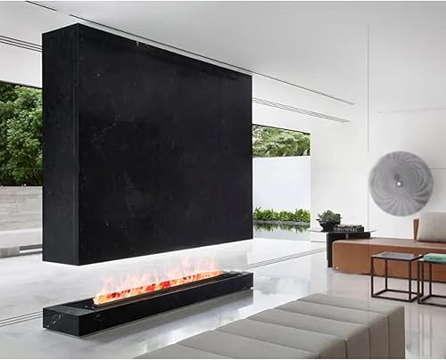 Miniatura 4 de ARZARF Chimenea de vapor de agua de 1500750 W empotrada en la pared con pantalla LCD y control remoto 6 ajustes de llama estufa eléctrica de llama