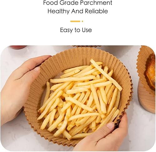 Miniatura 4 de Forros de papel para freidora de aire, 100 piezas de papel pergamino para microondas, forro desechable antiadherente para freír, hornear, cocinar,