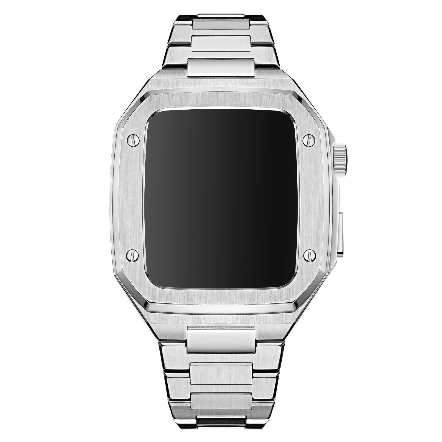 Metalowy zestaw do smartwatcha pasek do zegarka Apple Watch 45 mm stal nierdzewna ochrona przed upadkiem trend opaska na nadgarstek do iWatch serii 6 5 4 SE 44mm