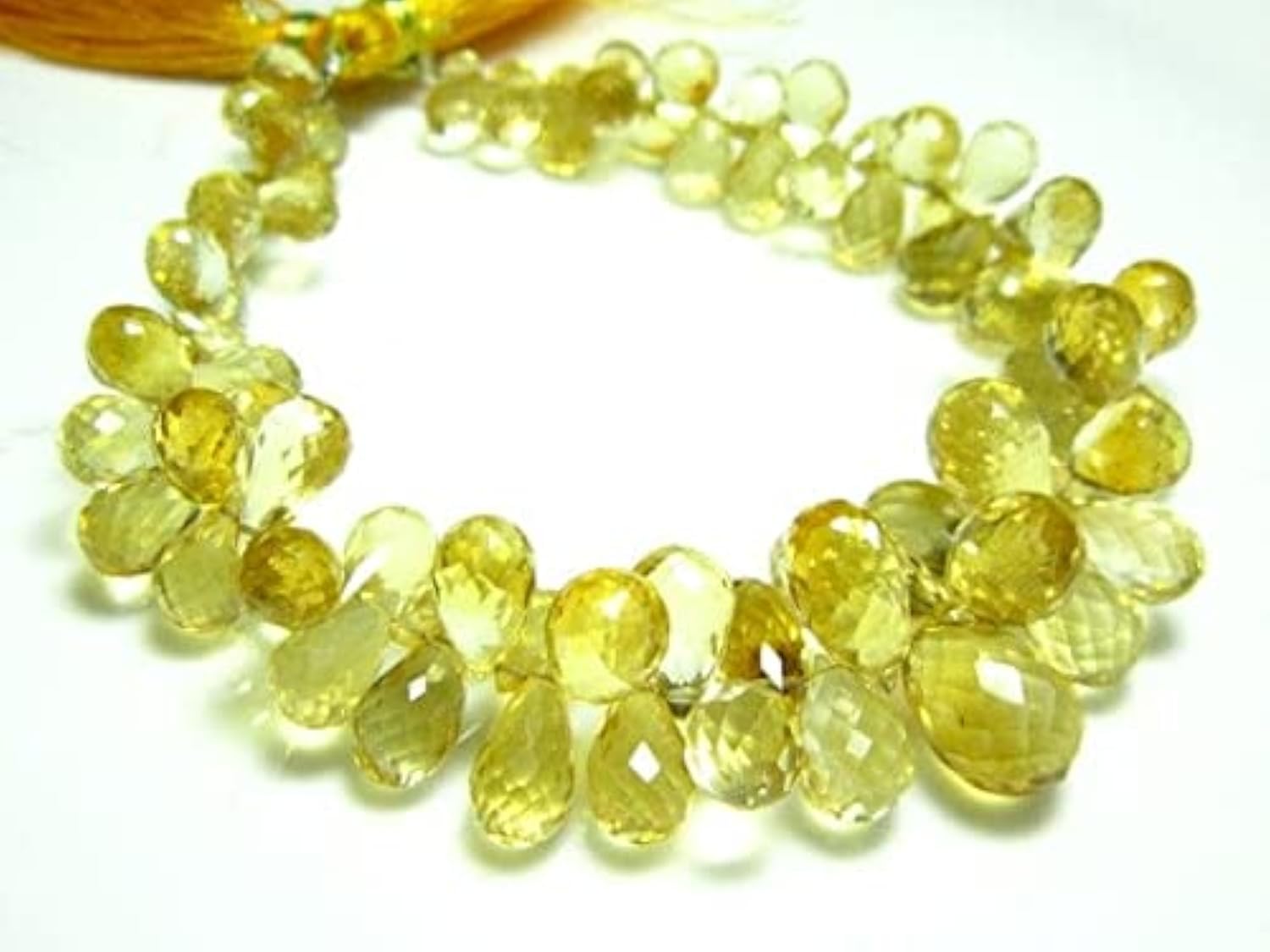 Citrine pierres de forme gouttes facettées 4x5-8x12mm sur fil de 7 pouces