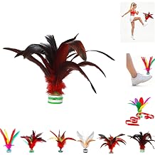 TREBIN Chinese Footbag, Kick Shuttlecock Chinese Jianzi, 7.87 Feather Shuttlecock Footbag, Traditional Outdoor Exercise Sandbag Game for Adults Fitness Coordination