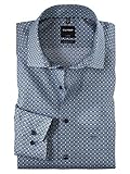 modisch OLYMP Herren Hemd Luxor modernfit, blau Gemustert (1322.64.11) (43)