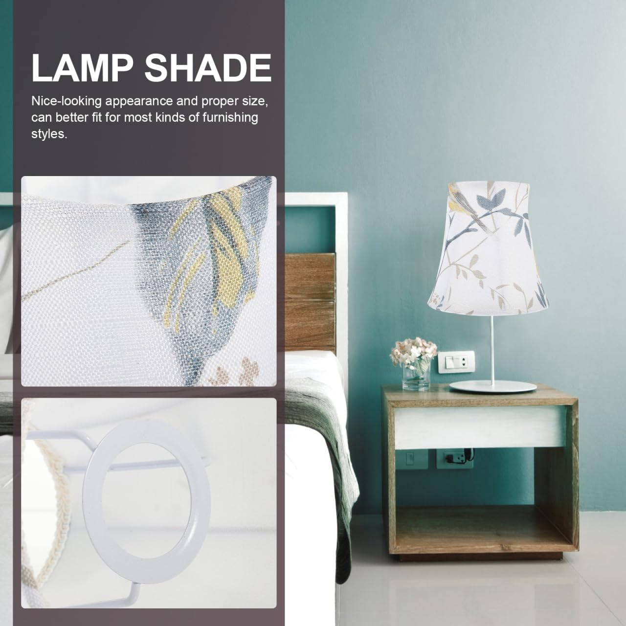 Kisangel Paralume in tessuto per lampade da tavolo da parete, paralume di ricambio leggero con luce ammorbidita, installazione semplice per camera da letto decorazione domestica