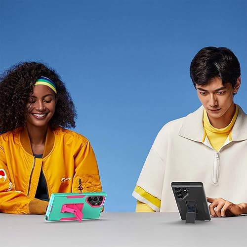 Miniatura 2 de wulibox Funda de diseño profesional para Samsung Galaxy S23 Ultra con soporte, protección contra caídas, apta para montaje magnético de automóvil,