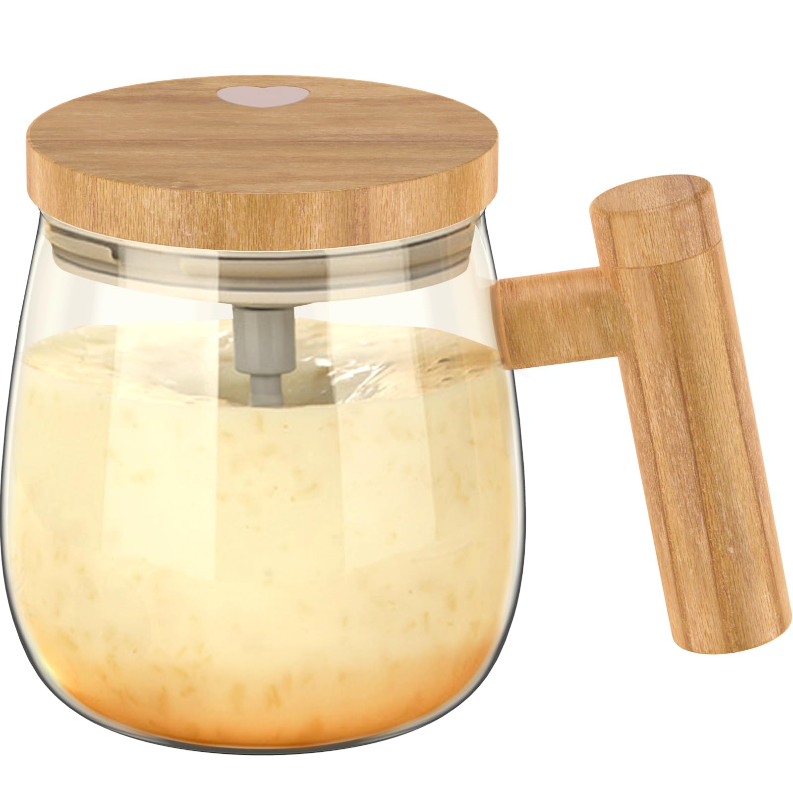 Self Stirring Coffee Mug Electric Mixing Mug with Lid Automatic Mixing Coffee Mug Glass Electric Stirring Mug Rotating Home Office Travel Stirring Cup for Coffee/Milk/Protein Powder(Clear)