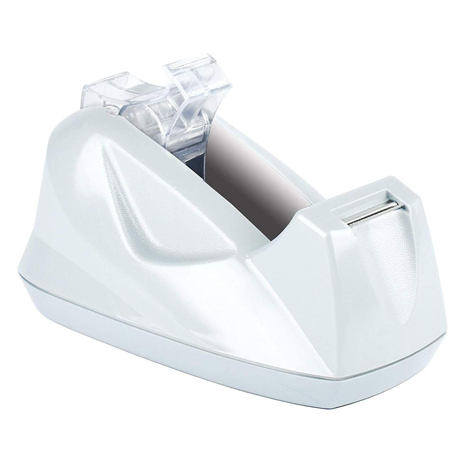 Acrimet Premium Dispensador de Cinta de Escritorio, Jumbo, Portarrollos de Sobremesa, Plástico, Base Antideslizante (Servicio Pesado) (Color Blanco)