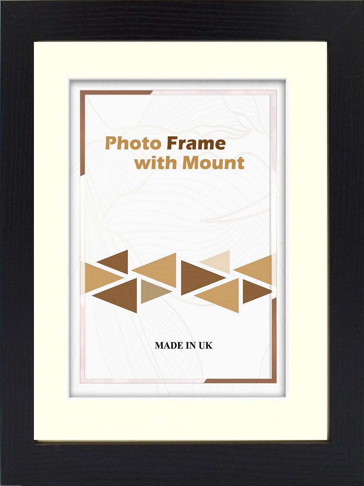 OSUK Black Photo Picture Frame Poster Frame With Mount Various Size White Ivory Black Grey Blue Mount (50x60cm for Pic Size 40x50cm, Ivory Mount)