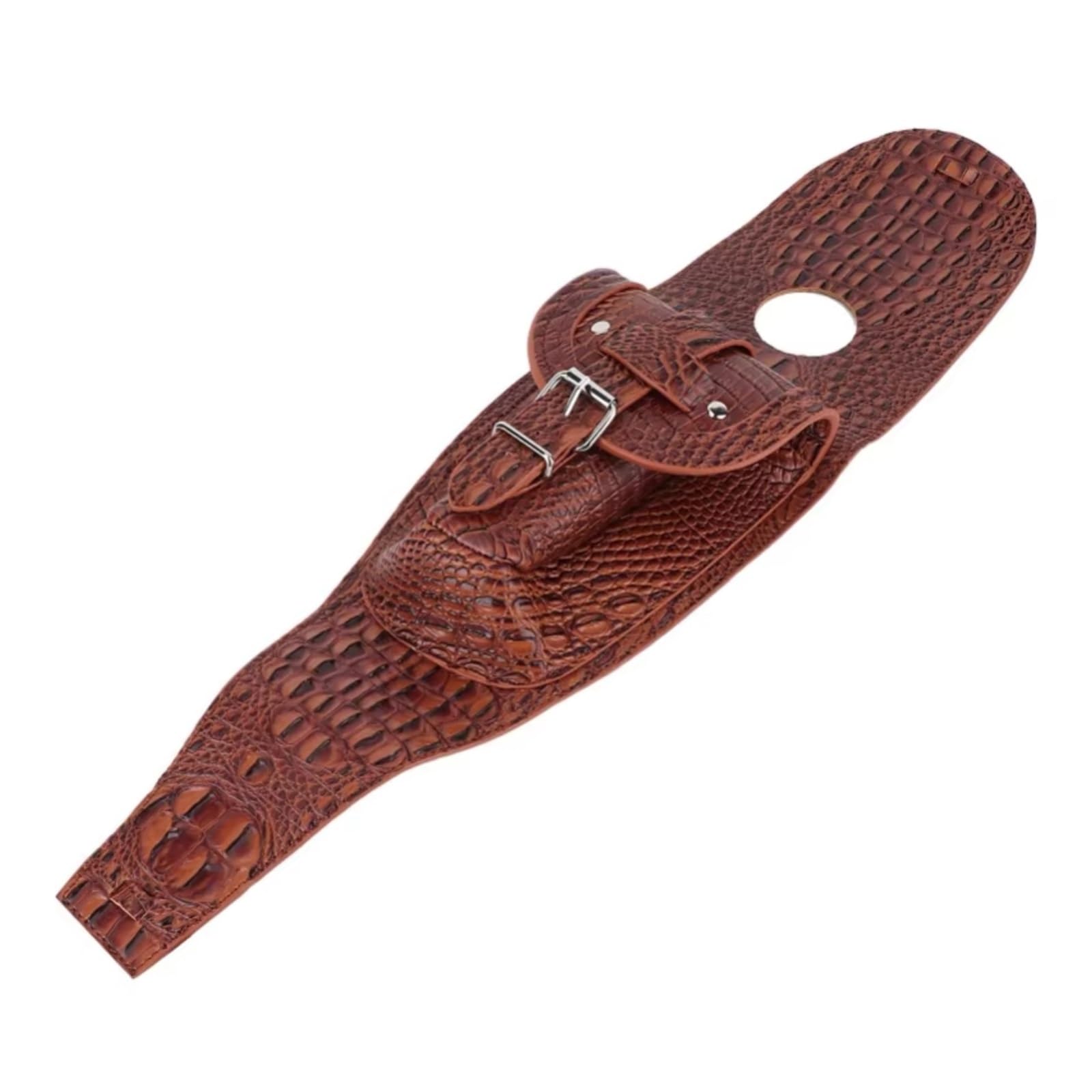 Borsa Portaoggetti Universale Motocicletta PU Gas Pannello Copertura Serbatoio Carburante Bavaglino Con Custodia Accessori Per Moto Sacche Moto(Brown crocodile)