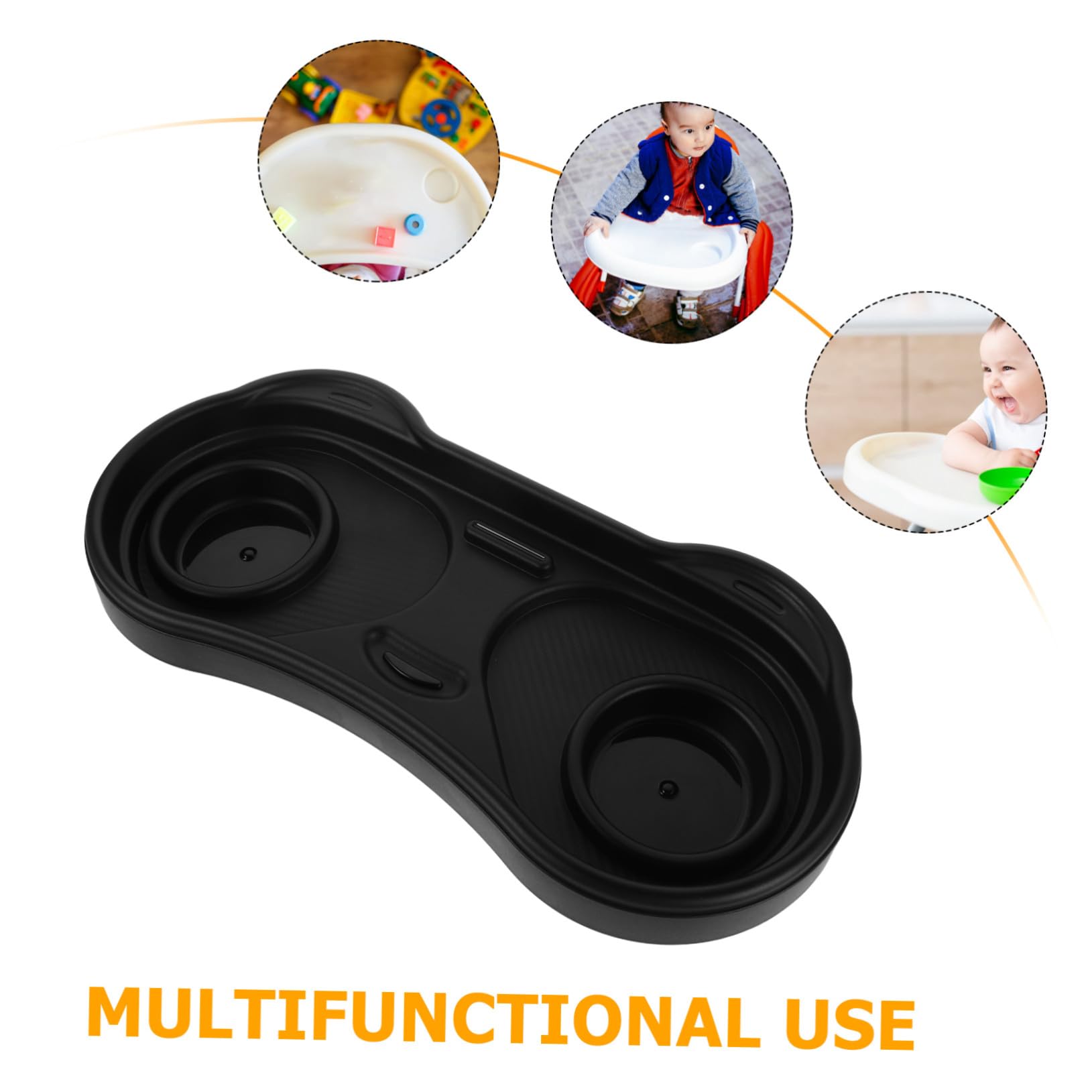 Hohopeti Vassoio per Passeggino Forma di Panda Antiscivolo e Rimovibile Porta Snack e Bicchiere Organizer per Accessorio Pratico per Uscite Quotidiane e Viaggi