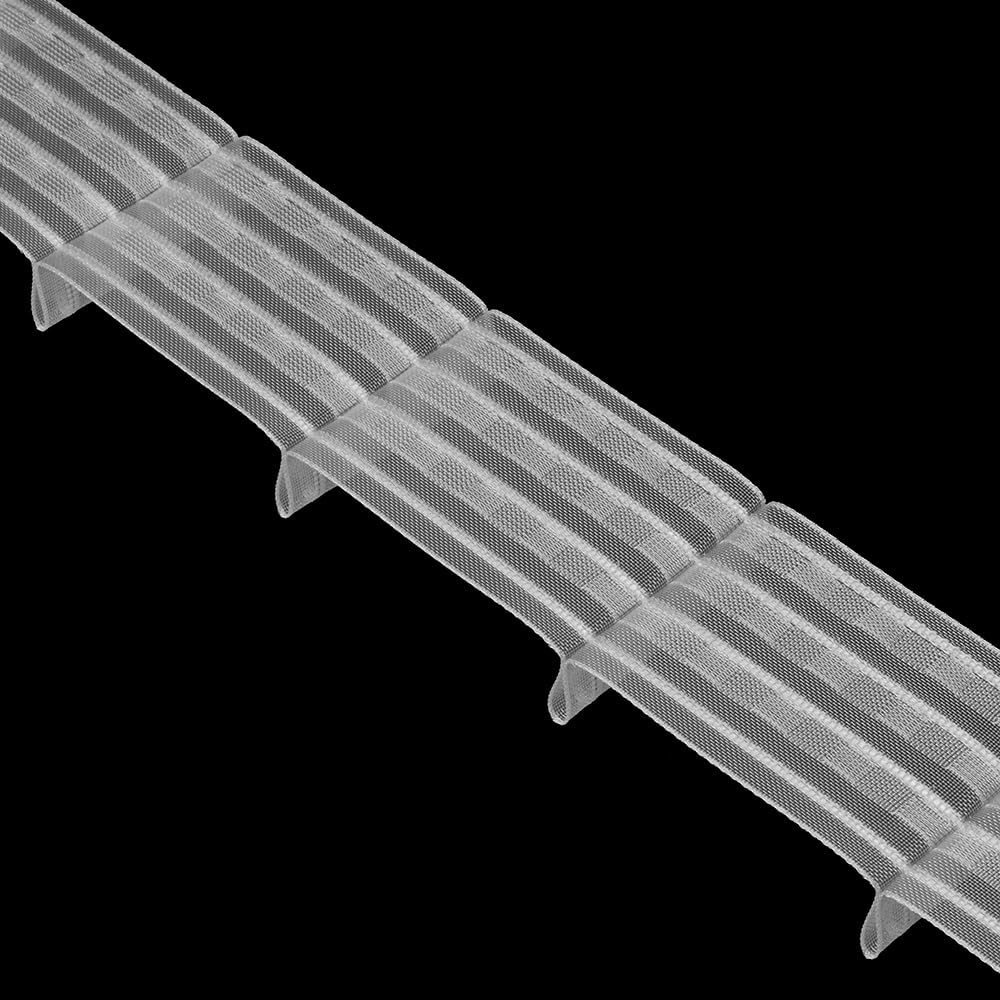 Oz-Is Dar Tekstil Gardinenband 50 Meter Bleistiftfalte 65 mm 1:1.5 100% Polyester Transparent Faltenband zum Annähen für Vorhänge und Gardinen 3960MP