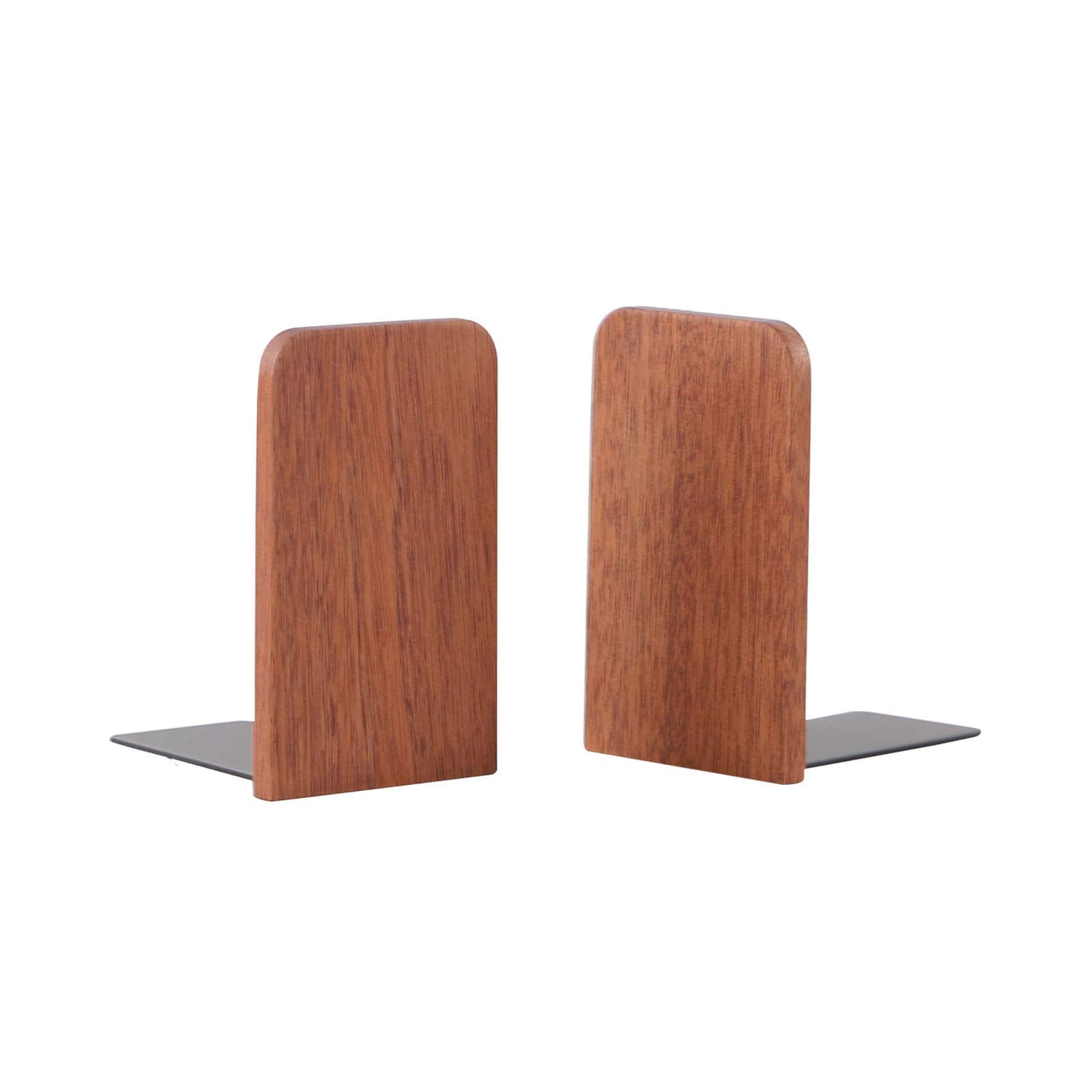 Muso Wood Book Ends for Shelves, Non-Slip Bookends, Heavy Duty Wooden Bookend Support for Books and Movies (Sapele 1 Pair)