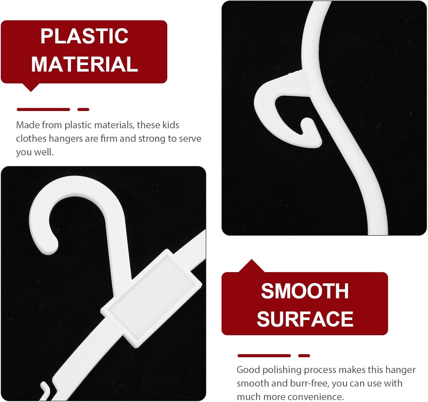 Unomor 5Pcs Clothes Hangers Hangers for Nursery Organization Non Slip Design Smooth Polished Finish for Clothing Display