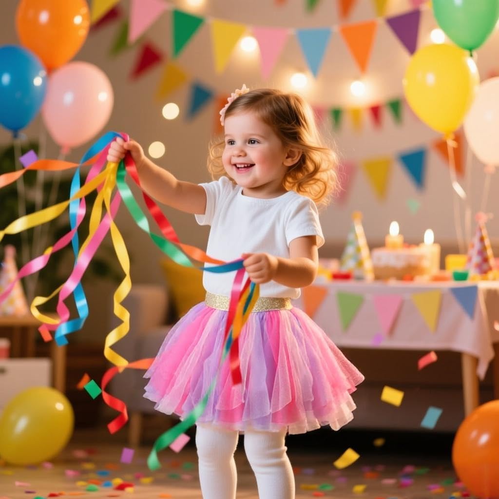 DXTON Girls Rainbow Flower Tulle Skirt Toddler Tutu Girls Clothes - Image 2