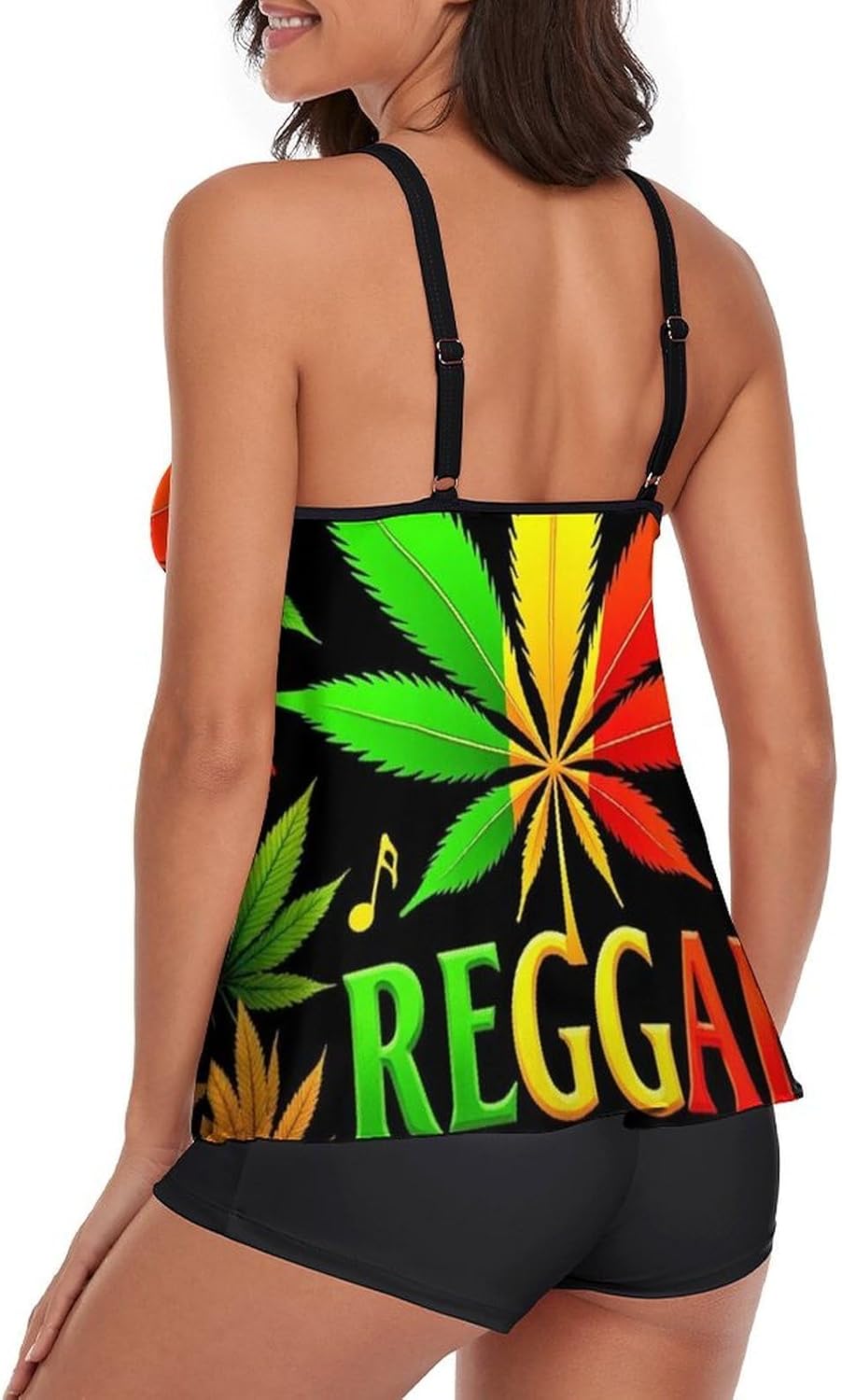 Women Two Piece Swimsuit Monokini Backless V Neck Swimdress Retro Beachwear