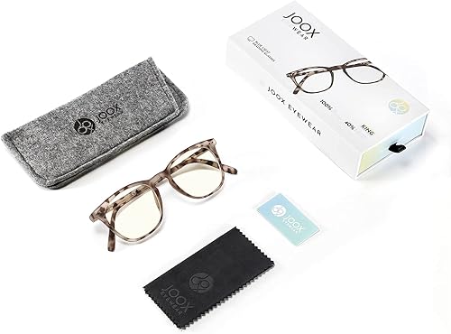 Miniatura 6 de JOOX Gafas de lectura para mujeres y hombres, lentes de lectura cuadrados con bloqueo de luz azul con bisagra de resorte