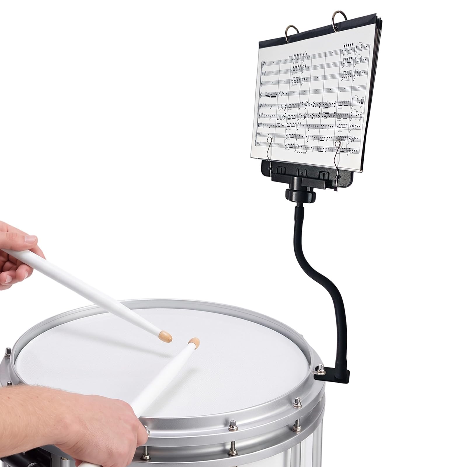 SB10 Drum Lyre for Snare, Bass &amp; Tenor Drums with Flip Folder