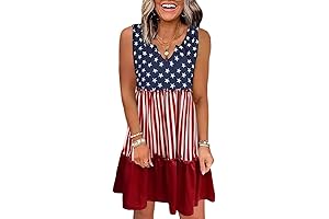 Flowy Blue, Red, and White Tie Dye Mini Dress