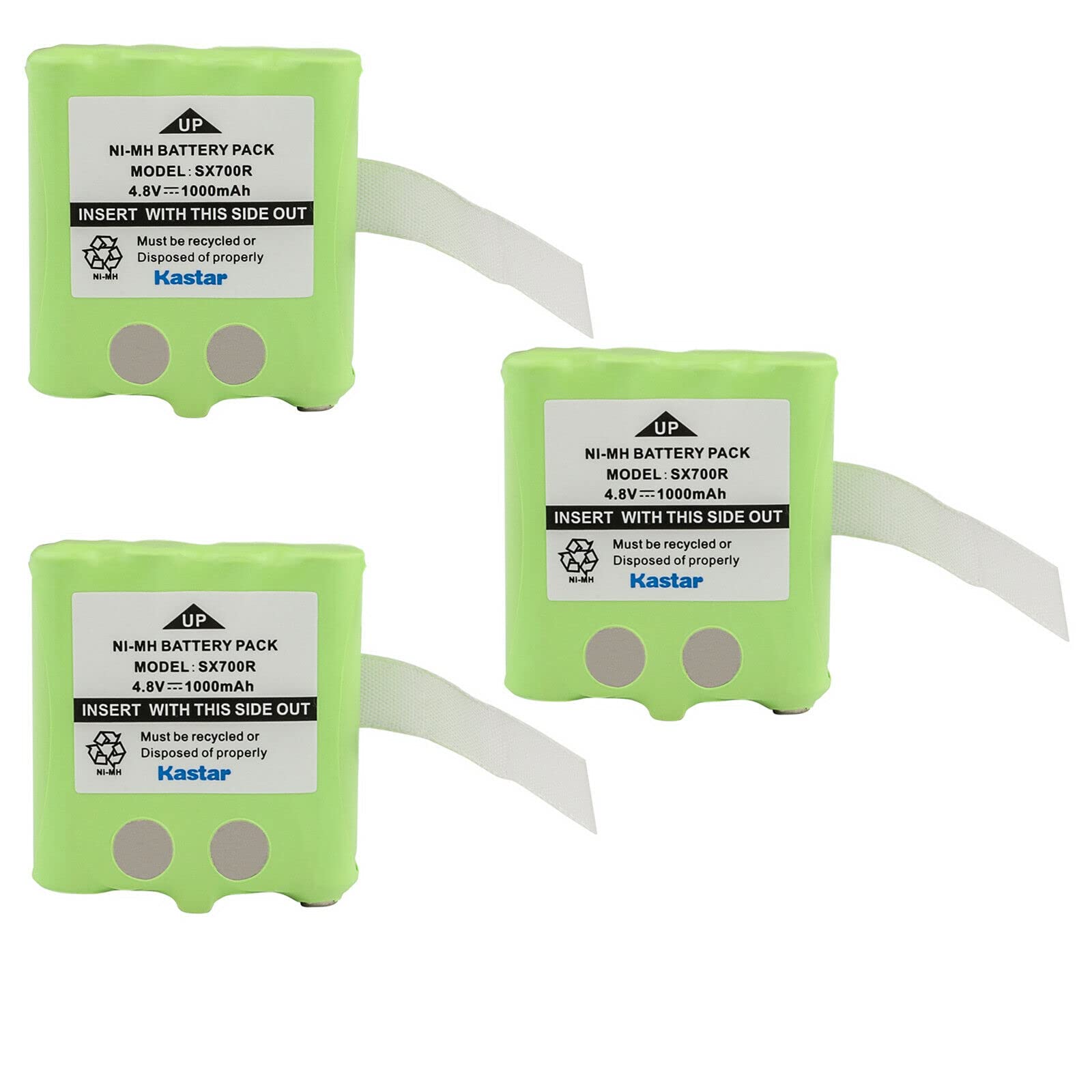 Kastar 3-Pack Battery Replacement for Midland BATT8R, Motorola BNH370 KEBT072 KEBT 072 KEBT072A KEBT-072-A KEBT-072-B M370H1A TalkAbout FV700R TalkAbout SX700 SX700R TalkAbout SX700R TalkAbout SX710