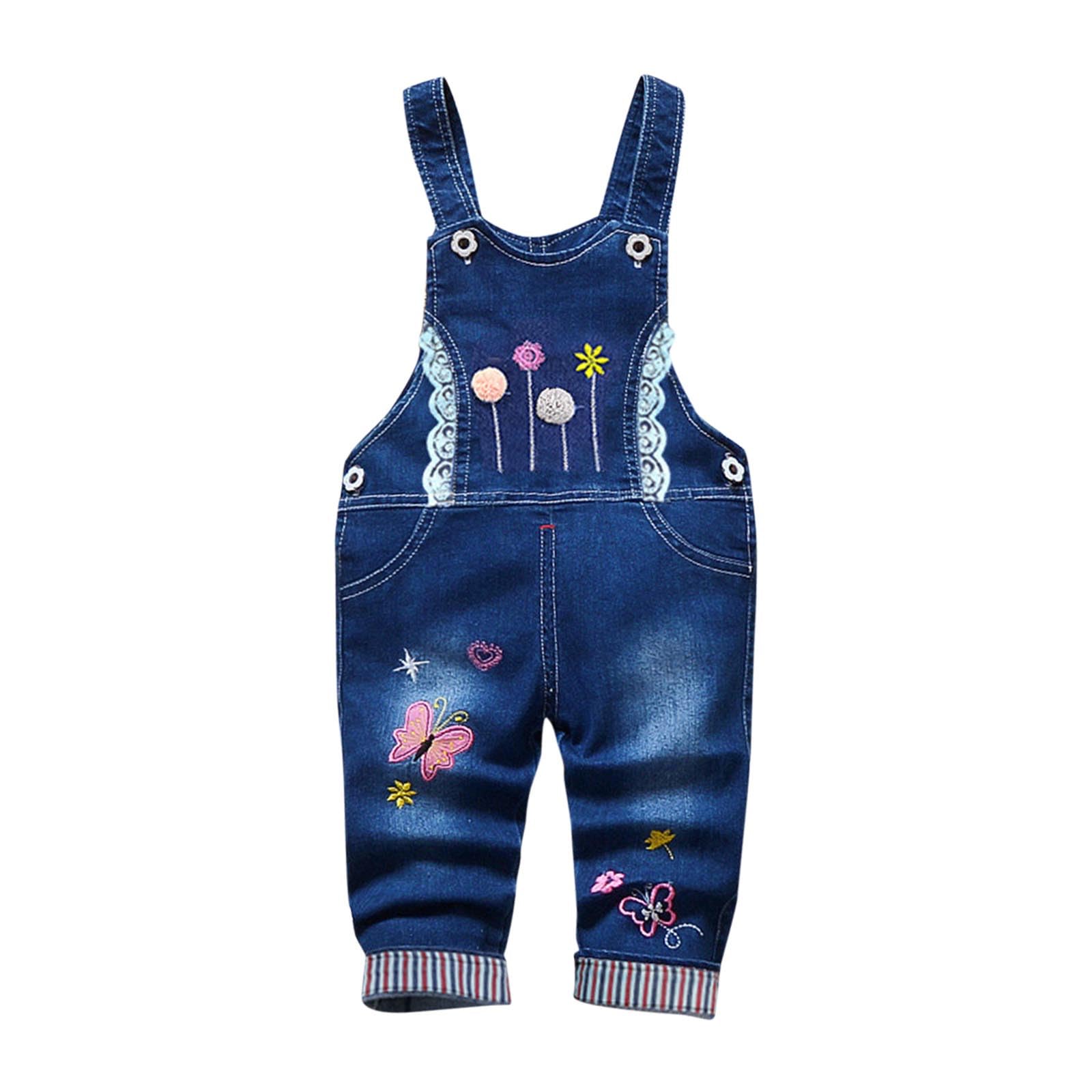 Salopette en Jean Fille Short en Jean d'Été légère en Coton Combinaison pour Enfants Filles Ample Chic Casual Plage Vacances Confortable Denim Salopette Shorts Jumpsuit Âges 1-5