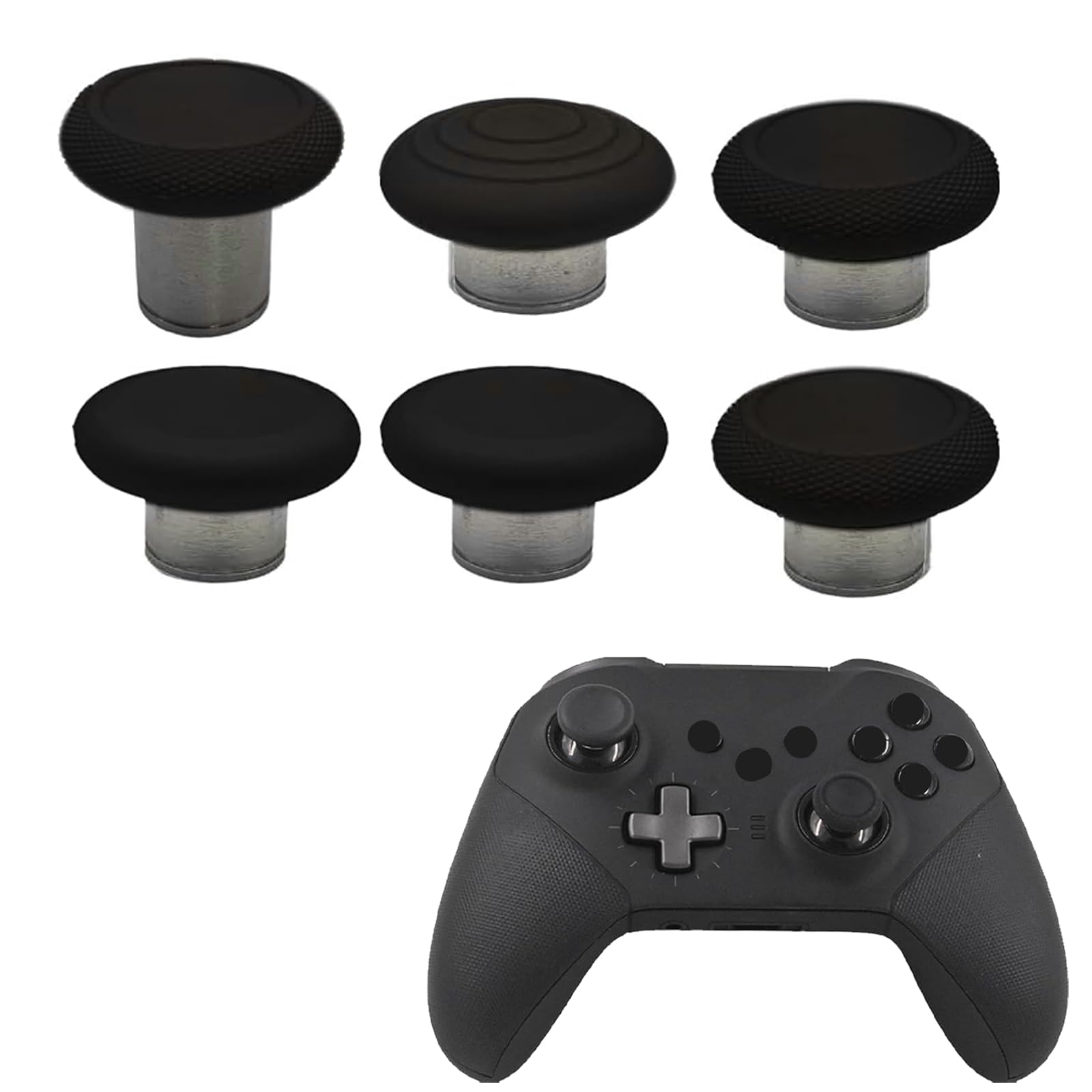 6 in 1 Elite Series 2 Core Controller Thumbsticks for Xbox Elite 2 Controller,Swap Joystick Replacement for Xbox One Elite 2 Controller Replacement Parts(Black)