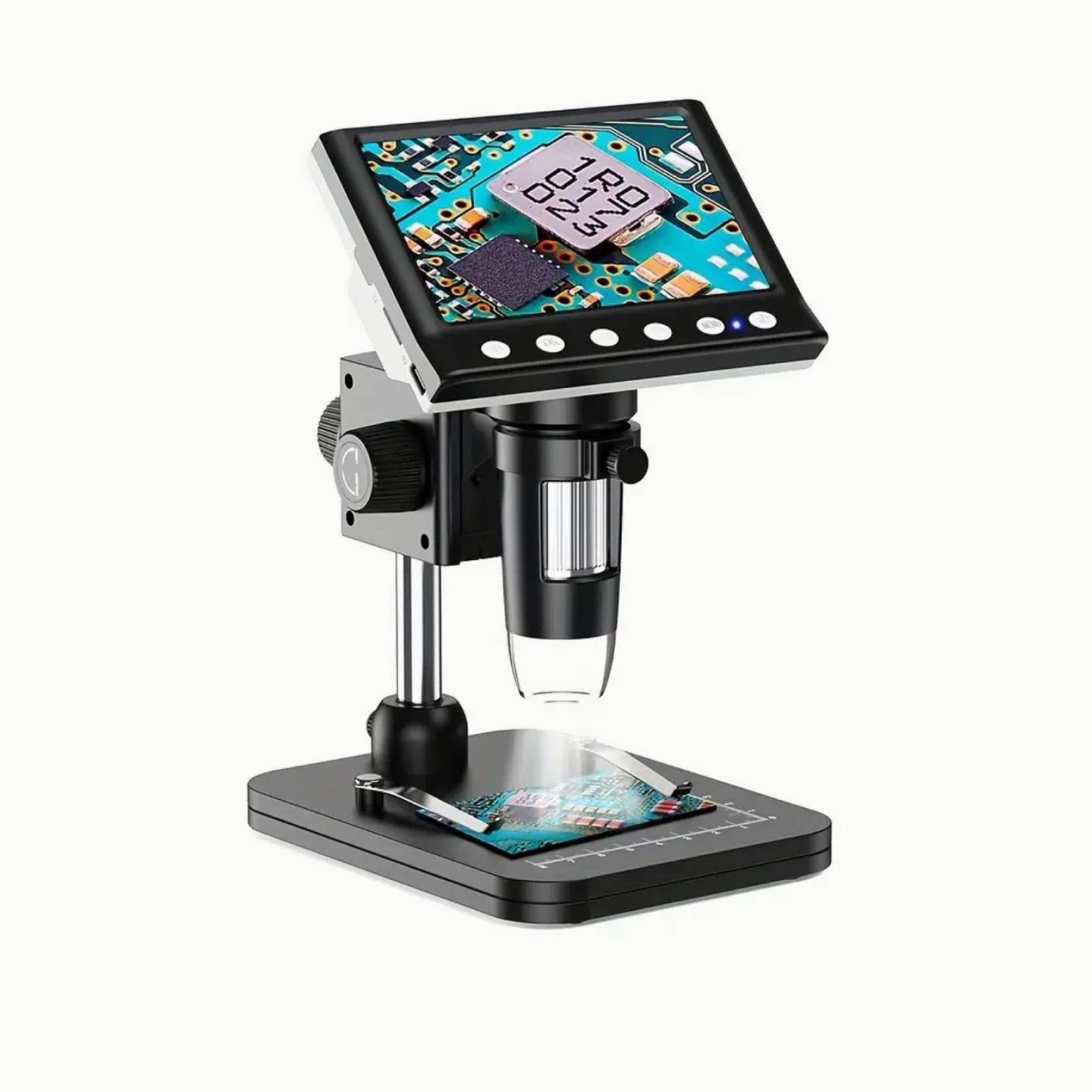 Microscopio Digital electrónico portátil con cámara de 4,3 Pulgadas y USB 2MP. Microscopio niños y Adultos 1080 y 1000x de Aumento. Ideal para deramtoscopios, inspección, investigación y educación