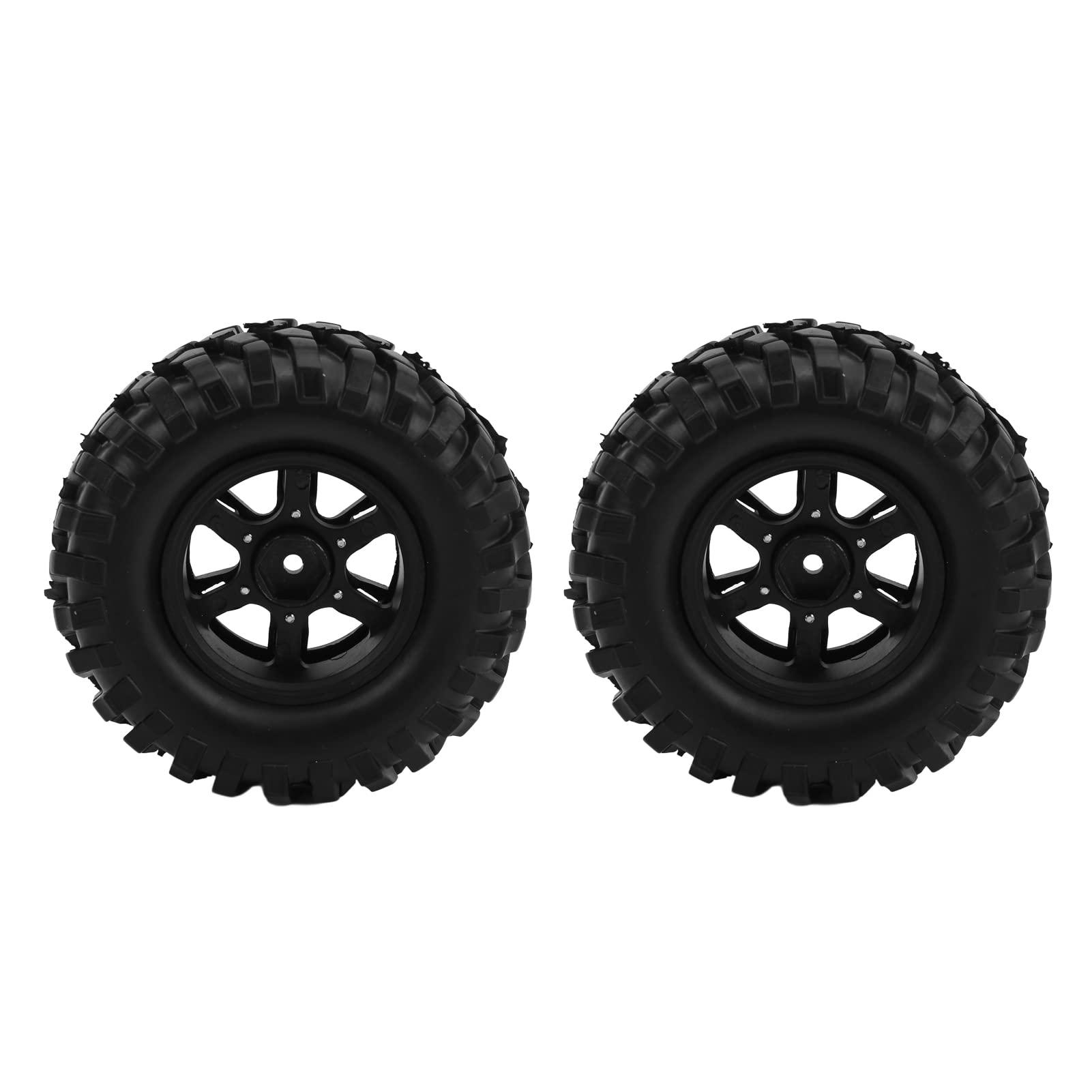 2 pneumatici in gomma RC da 1,9 pollici 96 mm con cerchi in lega per auto cingolate 1/10 (nero)