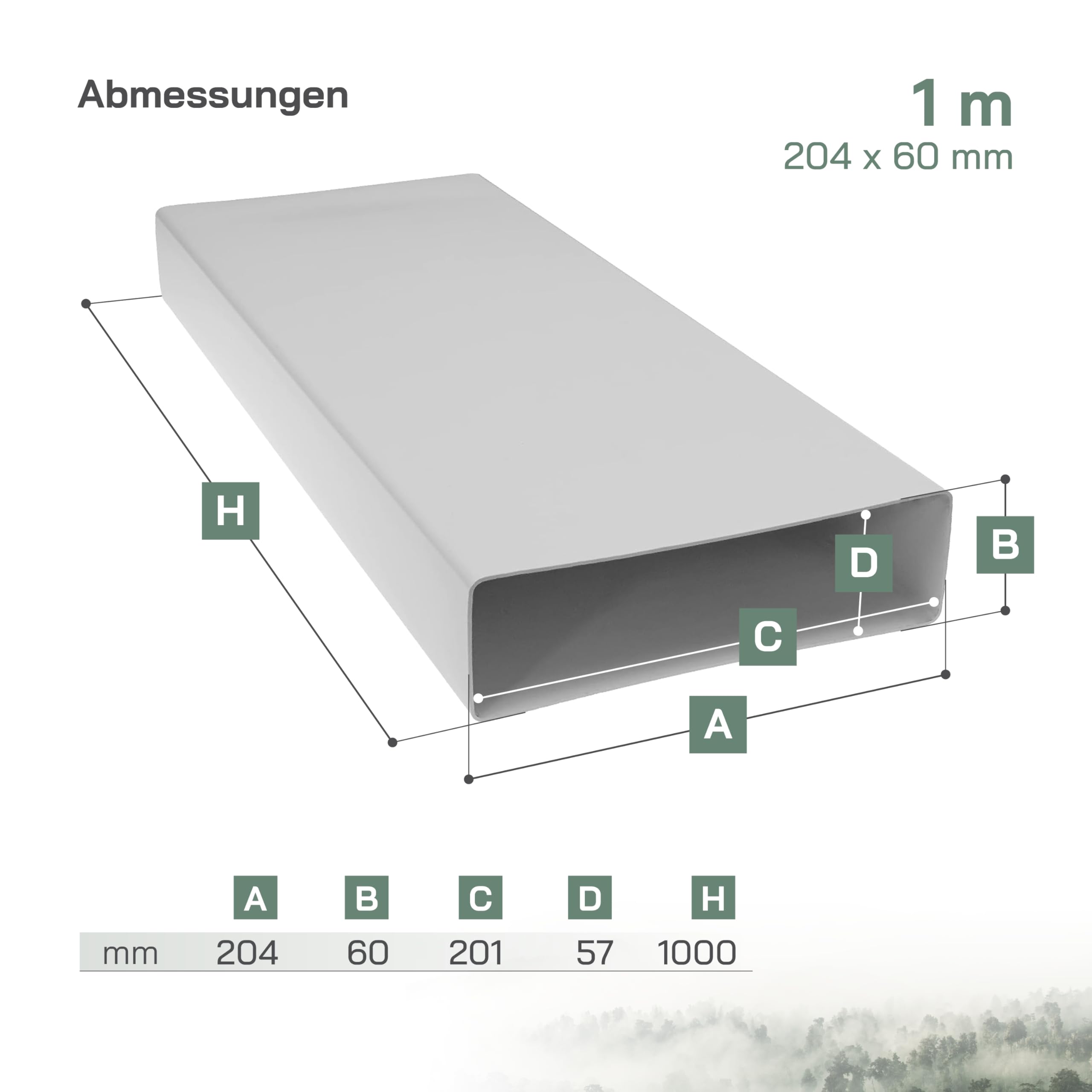 Lot De 10 Conduits De Cuisine Plats – 204 X 60 Mm – Blanc – Neuf