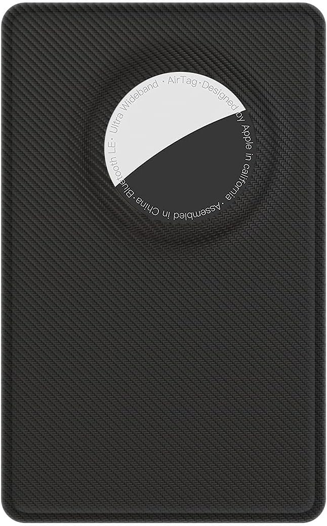 Mutural Portable Case for New AirTags Tracker,Credit Card Size Card Compatible with AirTag for Wallet/Purse/Backpack/Card Case/Suitcase,Slim Safety Anti-Lost (Black)