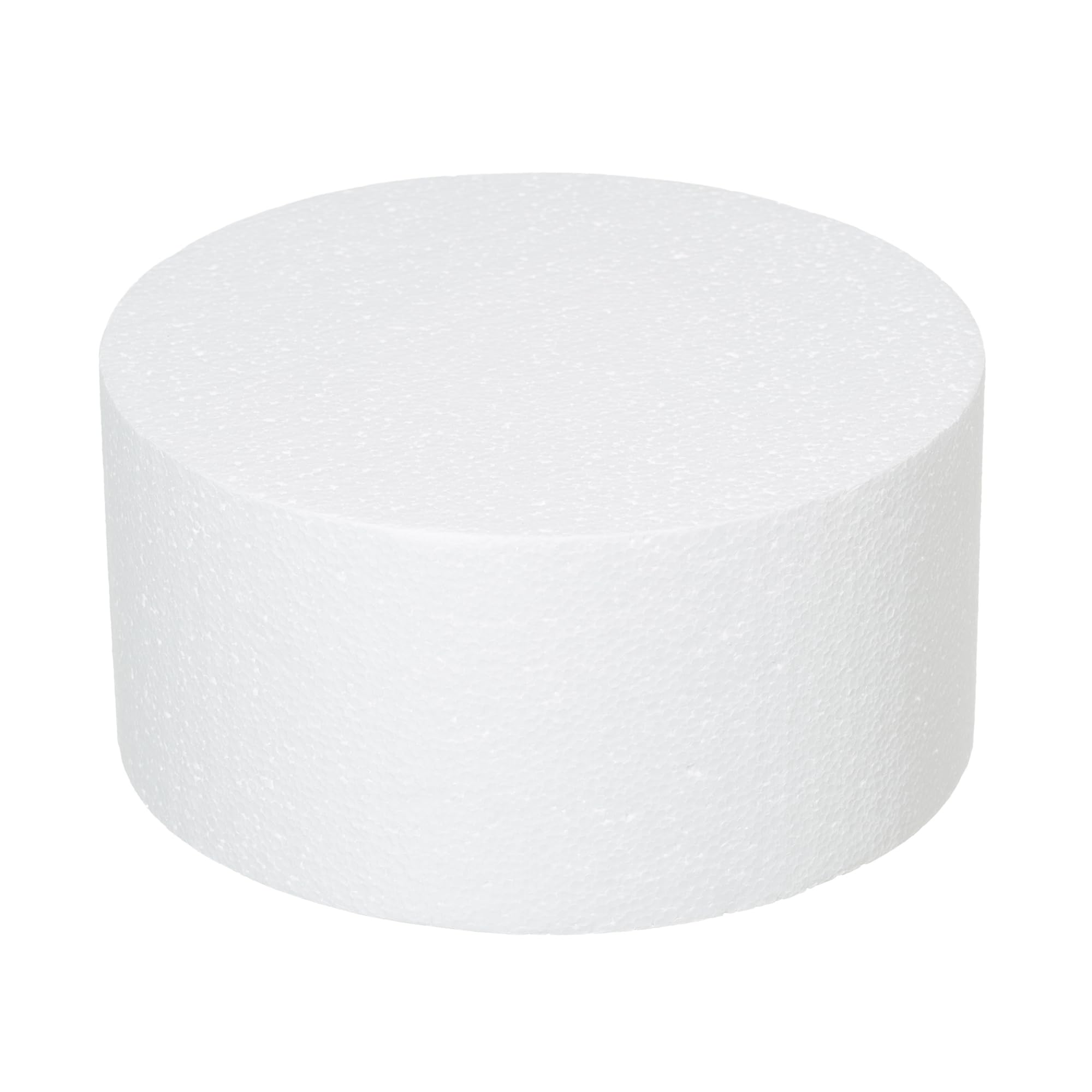 Crafare 8x4Inch Foam Dummy Round Cake for Crafts 2pcs Round Cake Dummy Discs for Cake DIY Projects Wedding Holiday Christmas Crafts Making and School Modeling