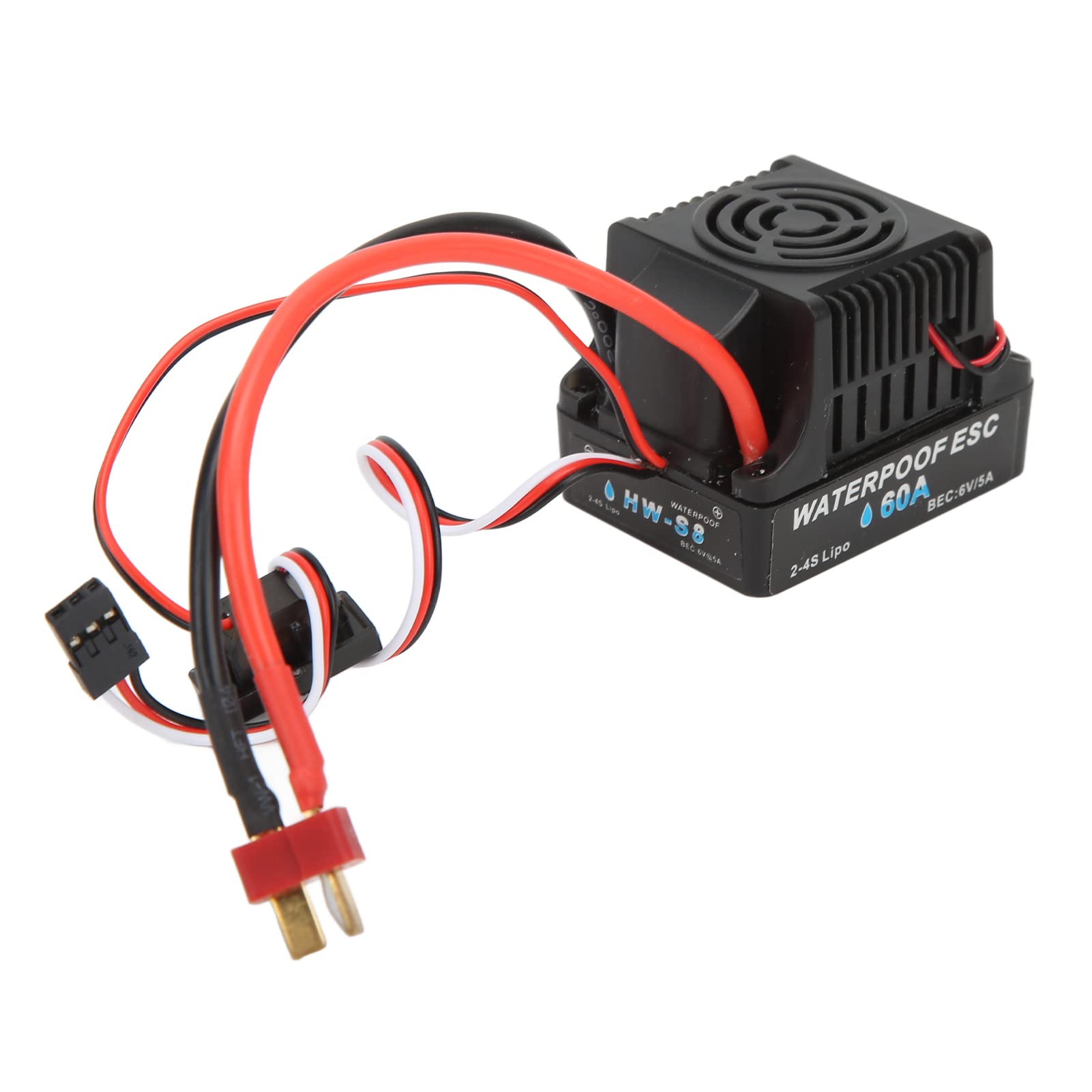 Motor sin escobillas impermeable de 2300 KV con controlador de velocidad electrónico de 60 A, kit de motor sin escobillas y controlador para coches RC a escala 1/8 y 1/10, incluye