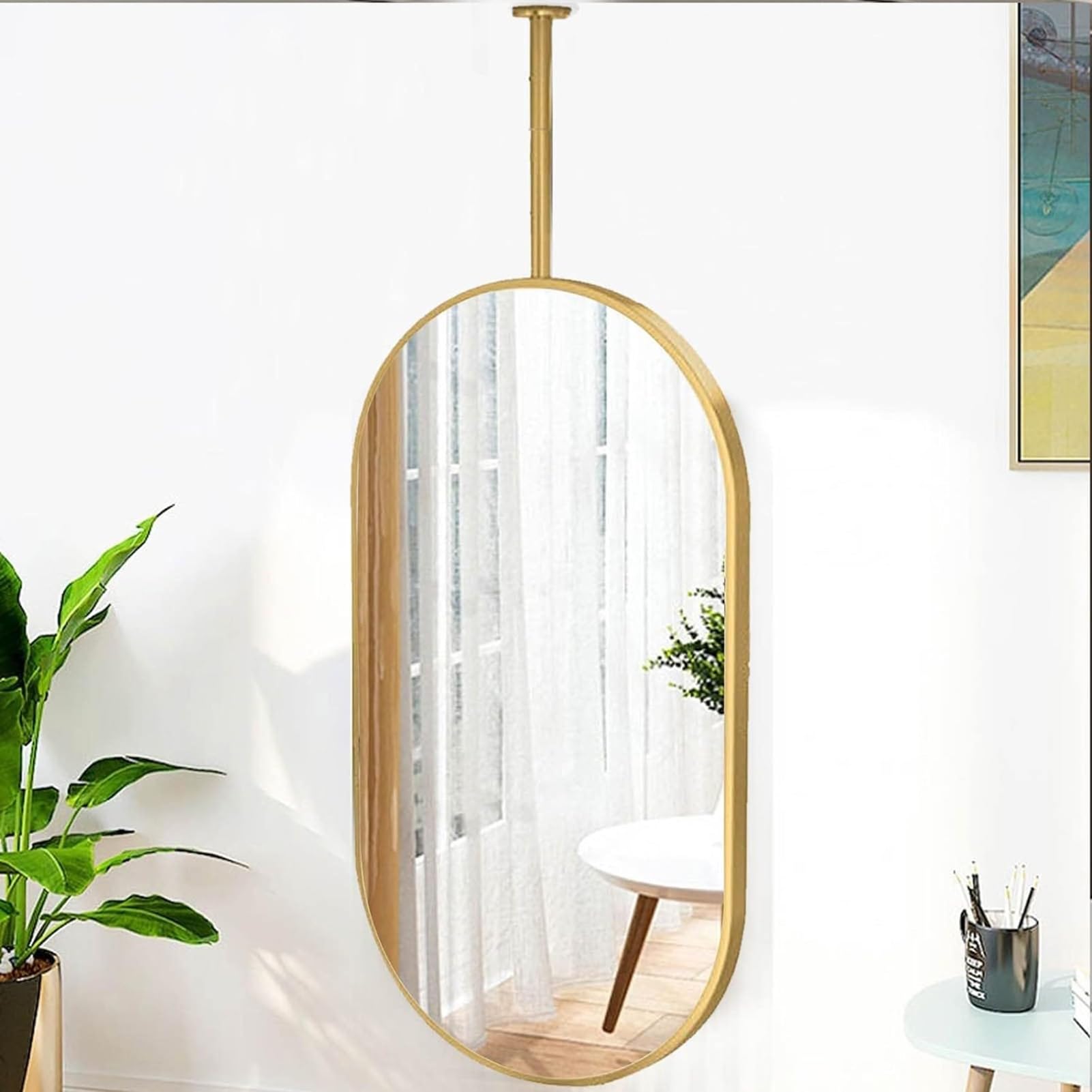 CGCSYZ Floating Bathroom Decorative Mirror Ceiling Hanging Mirror, Wall Vanity Vanity Mirror For Home Or Hotel Bedroom Vanity, Suitable For Entrance Bedroom Living Room (40cmx60cm)